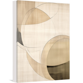 Tapa contador con diseño abstracto de líneas curvas en beige, blanco y marrón | Cuadrostock
