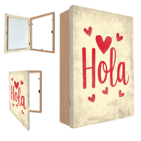 Tapa decorativa en madera de haya con frases inspiradoras.