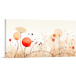 Cuadro floral en tonos rojos y cremas disponible en diferentes medidas- Cuadrostock