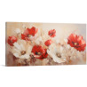 Cuadro decorativo con amapolas en tonos rojos y blancos sobre fondo cálido- Cuadrostock