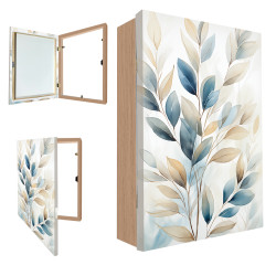 Tapacontador estilo floral con hojas suaves con marco de madera de haya.