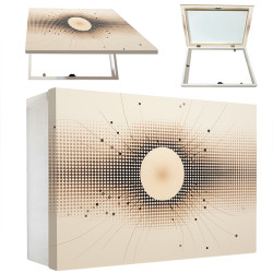 Tapa contador abstracto en tonos beige, crema y negro | Cuadrostock