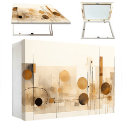 Tapa contador en tonos beige, marrones y cremas | Cuadrostock