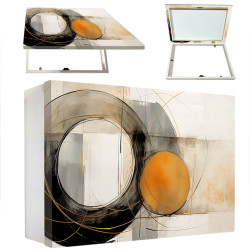 Tapa contador abstracto, en tonos beige, negro y amarillo |Cuadrostock