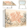 Tapa contadores decorativo con  corales en tonos coral y azul, disponible en diferentes medidas. - Cuadrostock