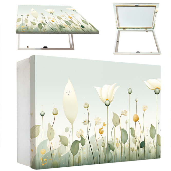 Tapa contadores de estilo nórdico con flores en tonos suaves, ideal para ambientes delicados y luminosos-Cuadrostock