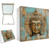 Tapa contador decorativo con imagen de Buda dorado sobre fondo turquesa - Cuadrostock