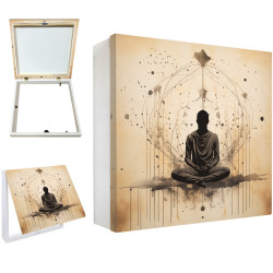 Tapa contador cuadrado imagen Yoga ,disponible en diferentes medidas