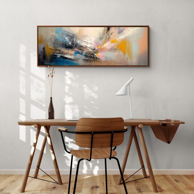 Oferta Cuadro abstracto "Cuca 01" panorámico moderno y decorativo. - Cuadrostock