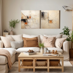 Conjunto de 2 lienzos abstractos - Freya 03 - Cuadrostock