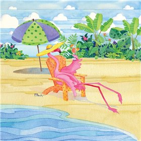 Beach Chair Flamingo - Cuadrostock