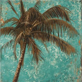 Palm on Turquoise I - Cuadrostock