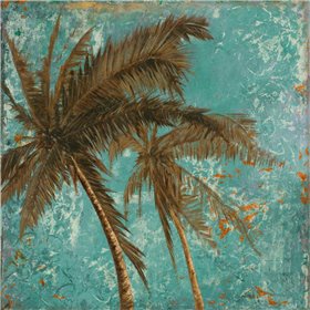 Palm on Turquoise II - Cuadrostock