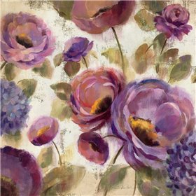 Blue and Purple Flower Song II - Cuadrostock