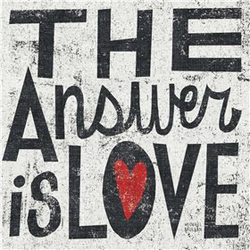 The Answer is Love Grunge Square - Cuadrostock