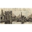 Vintage NY Brooklyn Bridge Skyline - Cuadrostock