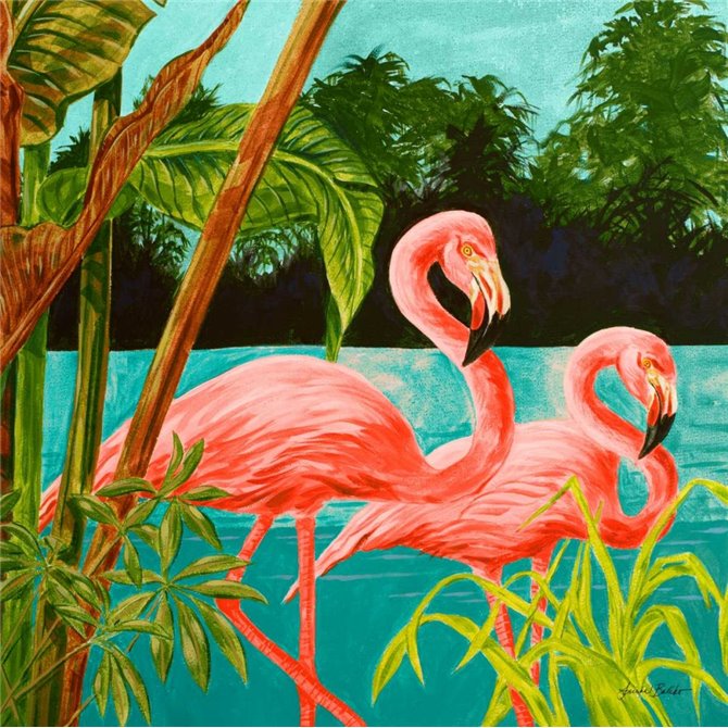 Hot Tropical Flamingo II - Cuadrostock