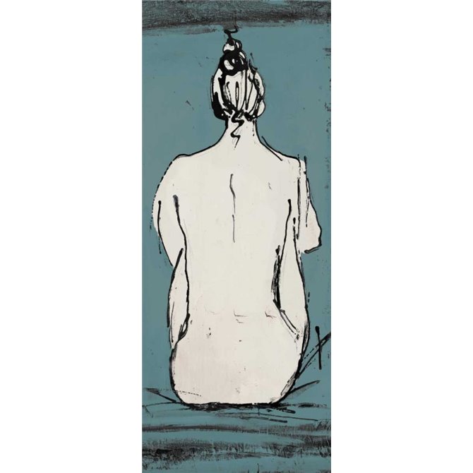 Nude Sketch on Blue II - Cuadrostock