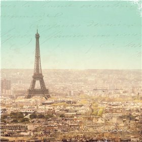 Eiffel Landscape Letter Blue II - Cuadrostock