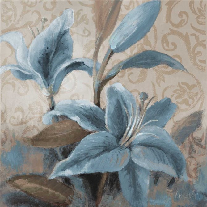 Cuadro para dormitorio - Soft Blue Blooms II - Cuadrostock