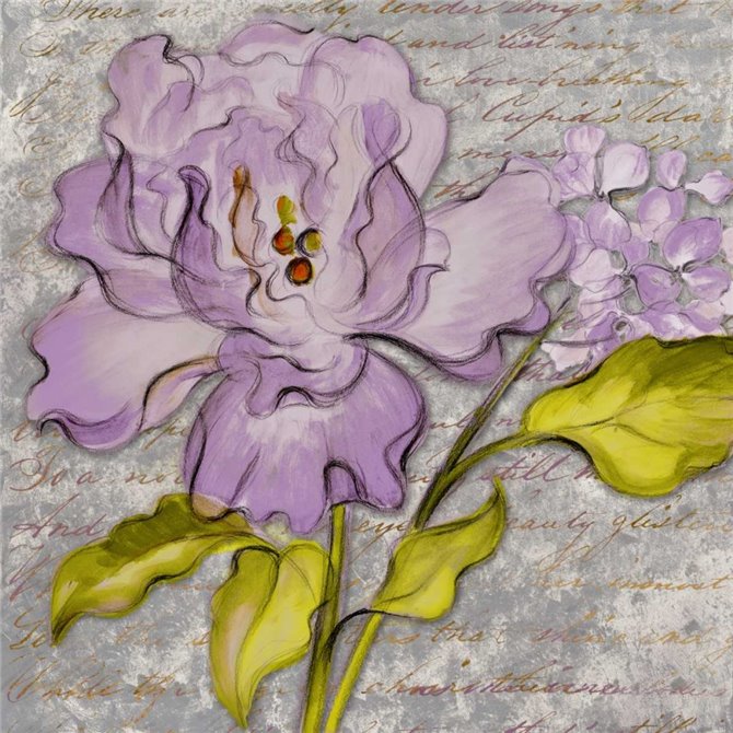 Cuadro para dormitorio - Purple Florals II - Cuadrostock