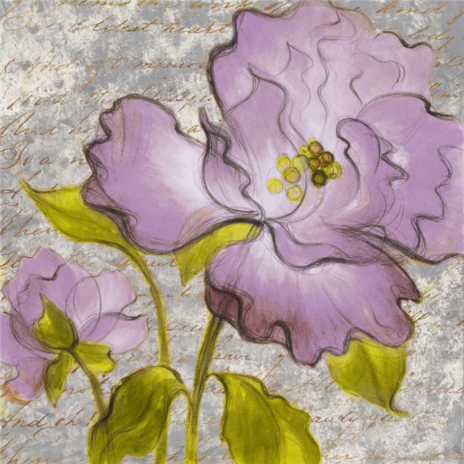 Cuadro para dormitorio - Purple Florals I - Cuadrostock