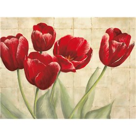 Cuadro para dormitorio - Red Tulips on Ivory - Cuadrostock