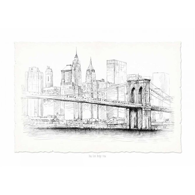 Brooklyn Bridge Pen and Ink - Cuadrostock