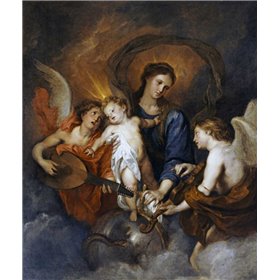 The Madonna and Child With Two Musical Angels - Cuadrostock