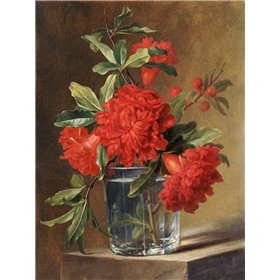 Red Carnations and a Sprig of Berries - Cuadrostock