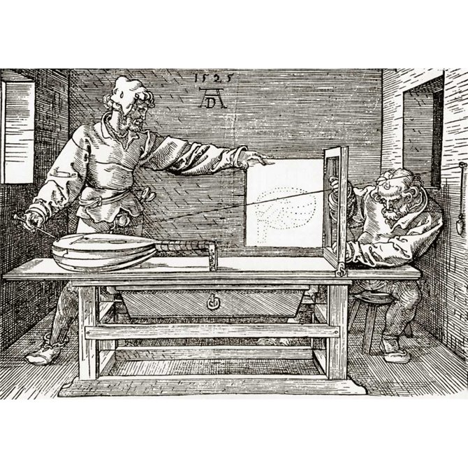 A Man Drawing A Lute - Cuadrostock