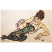 Reclining Woman With Green Stockings - Cuadrostock