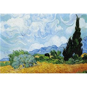 Wheat Field with Cypresses - Cuadrostock