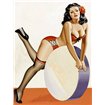 Mid-Century Pin-Ups - Over a drum - Cuadrostock