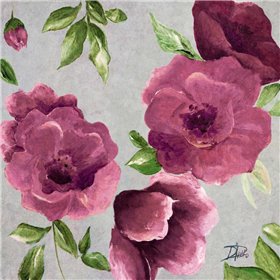 Gray and Plum Florals II - Cuadrostock