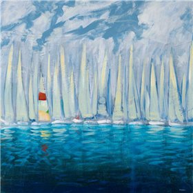 Dozen Blue Sailboats - Cuadrostock