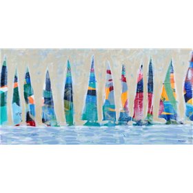 Dozen Colorful Boats Panel - Cuadrostock