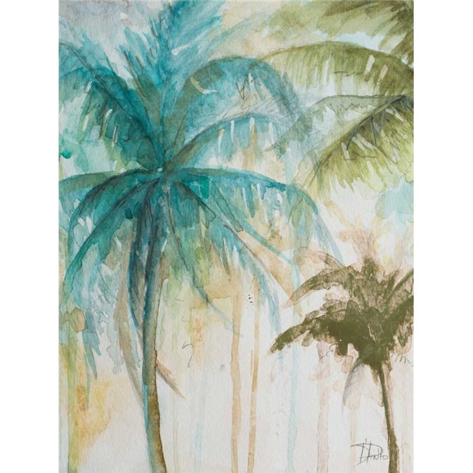 Watercolor Palms in Blue I - Cuadrostock