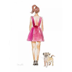 Water Color Girl With Puppy I - Cuadrostock