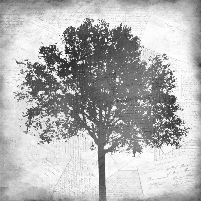 Cuadro para dormitorio - Tree Silhouette Black and White 1 - Cuadrostock