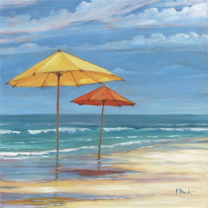 Umbrella Beachscape Sq. II - Cuadrostock