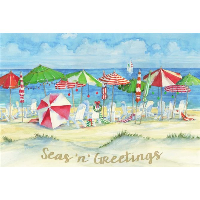 Holiday Beach Watercolor - Cuadrostock