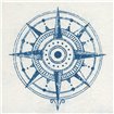 Indigo Gild Compass Rose I - Cuadrostock