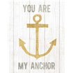 Beachscape III Anchor Quote Gold Neutral - Cuadrostock