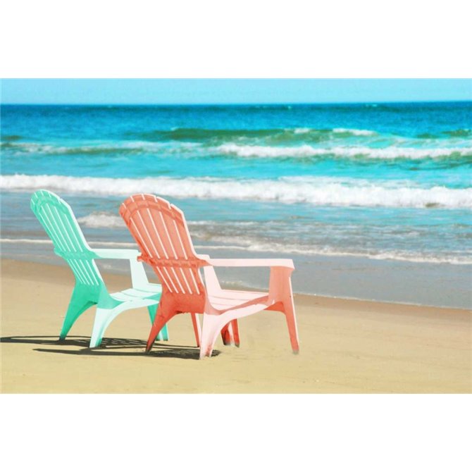 Adirondak Chairs on the beach - Cuadrostock