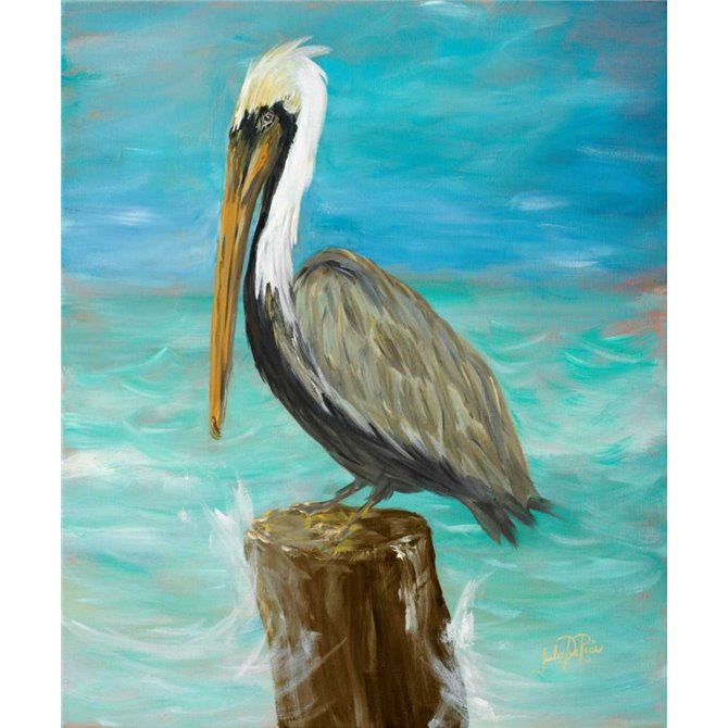 Single Pelican on Post - Cuadrostock