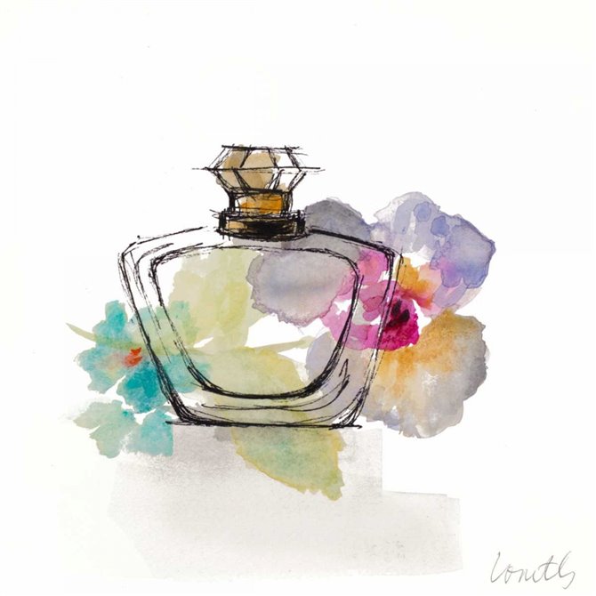 Crystal Watercolor Perfume Square I - Cuadrostock