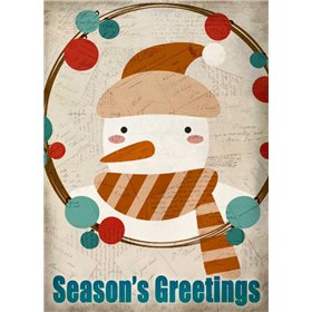 Seasons Greetings Snowman - Cuadrostock