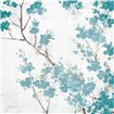 Cuadro para dormitorio - Teal Cherry Blossoms II on Cream Aged no Bird - Cuadrostock