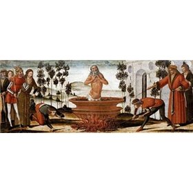 Saint John The Evangelist In a Vat of Boiling Oil: a Predella Panel - Cuadrostock